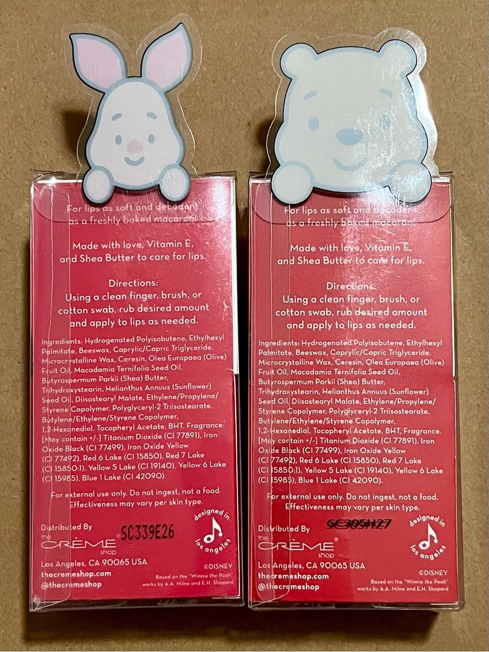 The Creme Shop Disney Winnie the Pooh & Piglet Macaron Lip Balm Duo Shea Butter